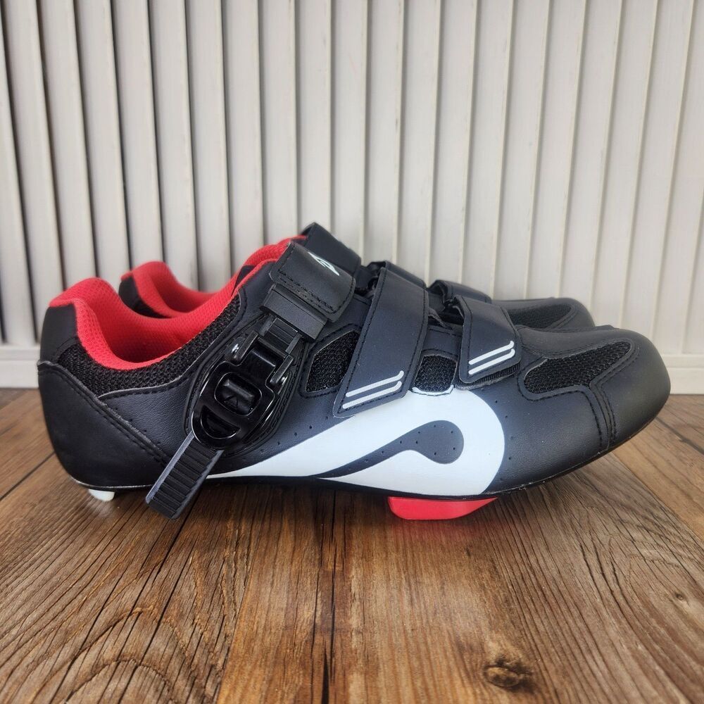 Peloton Cycling Shoes PL-SH-02 Mens 8 EU 41 Black Red with Cleats K-20 Unisex